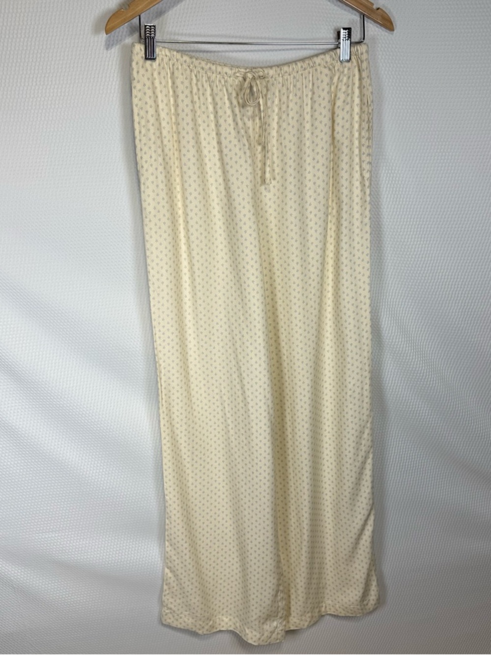 Sincerely Jules Lounge Pants Sz Medium Cream Blue Ditsy Floral  Drawstring NWOT